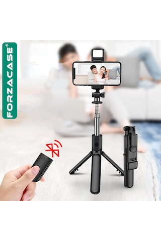 Forzacase Işıklı Kablosuz Selfie Çubuğu 90cm Kamera Tripod Fc1006