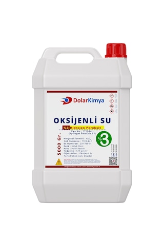 Hidrojen %3 Saflık Peroksit Oksijenli Su 5 KG Hidrojen %3 Saflık Peroksit Oksijenli Su 5 KG
