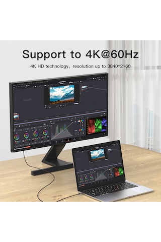 Yediseven Type C To Displayport 1.4 Thunderbolt Görüntü 4k60hz 2m