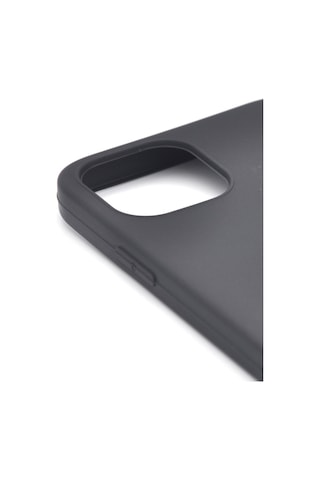 İphone 12 Pro Max Uyumlu Düz Renk Esnek Yumuşak Silikon Kılıf Rubber Siyah