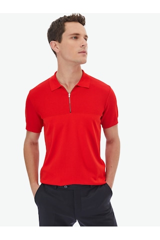 Kip Nar Çiçeği Polo Yaka Jakarlı Triko Çok Renkli