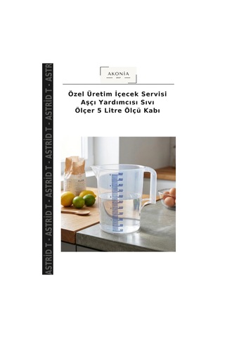 Özel Üretim İçecek Servisi Aşçı Yardımcısı Sıvı Ölçer 5 Litre Ölçü Kabı Çok Renkli