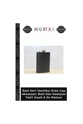 Özel Seri Yenilikçi Ürün Cep Aksesuarı Özel Gün Hediyesi Tekli Siyah 9 Oz Matara