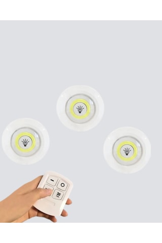 Zenvia Kablosuz Gün Işığı 3 Lü Led Spot Lamba Kumandalı Znv2026 Çok Renkli