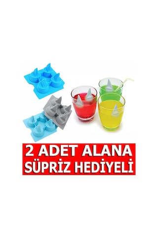 Shark Fin Köpekbalığı Buz Kalıbı Buzdolabı Parti Kadeh Buzluk Çok Renkli