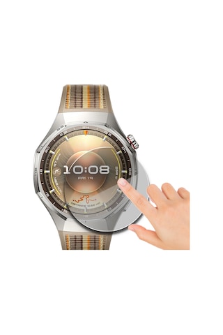 Huawei Watch Gt6 Pro 46mm Uyumlu Kolay Takılabilir Takma Aparatlı Temperli Cam Ekran Koruyucu