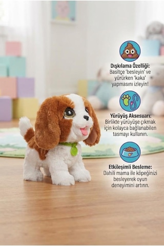 Gioc-hi Preziosi Lisanslı Kaka Yapan Haraketli Beslenebilir 20 Cm Yürüyüş Yapan Oyuncak Köpek Çok Renkli