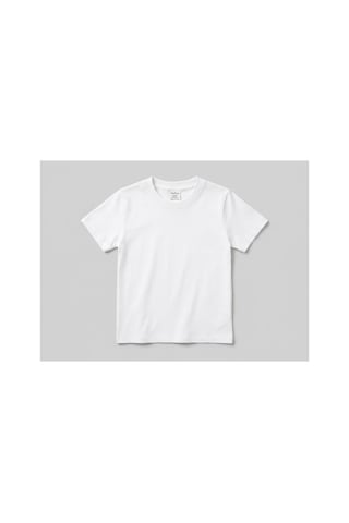 Hafico Erkek / Kız Çocuk Düz Basic T-shirt %100 Pamuklu Bisiklet Yaka Beyaz