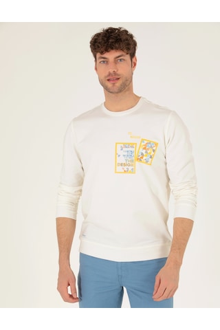 Pierre Cardin Erkek Ekru Sweatshirt 50264212-vr019 Ekru