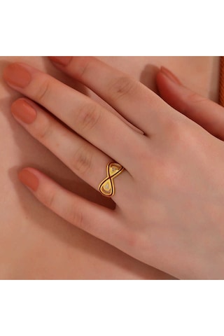 Casera's Gümüş Gold Zirkon Taşlı Sonsuzluk Kadın Yüzük Csr2185283 Gümüş