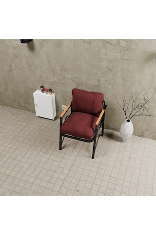 Mb Garden Furnıture Simetri Model, Balkon, Bahçe,cafe, Mutfak,metal Koltuk Takımı, Bahçe Takımı , Çay Seti, Tekli Koltuk Bordo