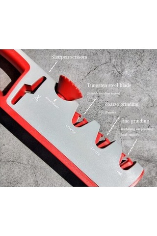 Ccgloball 4-ın-1 Çok Fonksiyonlu Bileme Aleti Gri Kırmızı Kırmızı