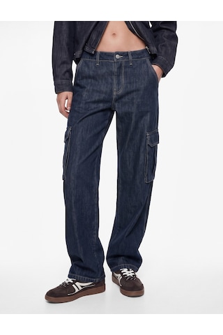 Koton Rahat Kalıp Düşük Bel Pamuklu Kargo Cep Detaylı Jean Pantolon Raw 7wal40154md 63x