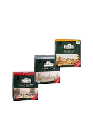 Ahmad Tea Avantaj Paketi 3 Lü Earl Grey + English Breakfast + Ceylon 100 Lü Poşet Çay
