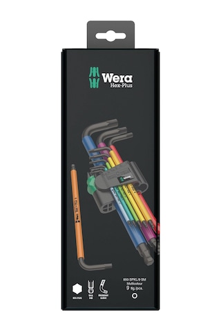 Wera 05073593001 950/9 Hex-Plus Milticolor 1 SB Çok Renkli Allen Anahtar Takımı 9 Parça