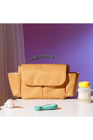 Dianziye Sarı Su Geçirmez Niklon Bebek Arabası Çantası - Büyük Kapasite, İç Bölmelerli, Toz Koruyucu Mami Çantası Sarı