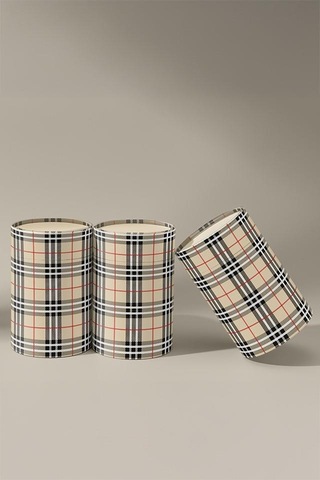 No8 10'lu Ekose Desen Silindir Kutu