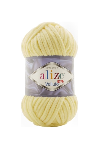 Alize Velluto 13 Açık Sarı Kadife El Örgü İpi
