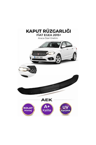 Fiat Egea 2015+ Araca Özel Üretim "4mm" Kaput Rüzgarlığı A+ Pian