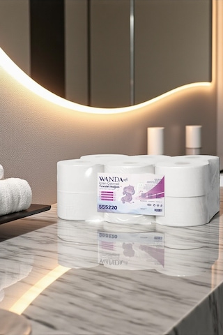 Wanda Soft Mini Cimri İçten Çekmeli Tuvalet Kağıdı 4 Kg 88m Rulo - 12'li Paket - 2 Katlı, 21cm Yaprak Eni