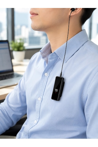 Klipsli Bluetooth Kulaklık Kısa Kablolu Tek Kulaklık Taşınabilir Günlük Kullanım
