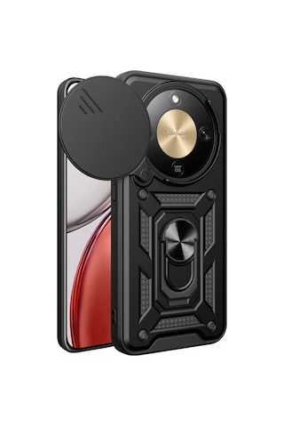 Teleplus Honor Magic 8 Lite Kılıf Magnetik Standlı Kamera Korumalı Slide Sürgülü Cover Kapak