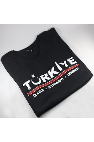 Alfa Giyim Türkiye Baskılı Tişört Siyah
