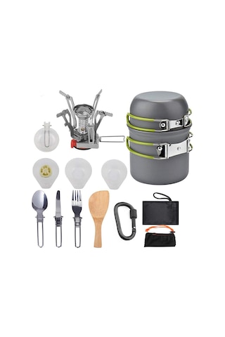 Hallow Kamp Taşınabilir Tencere Seti Yeşil