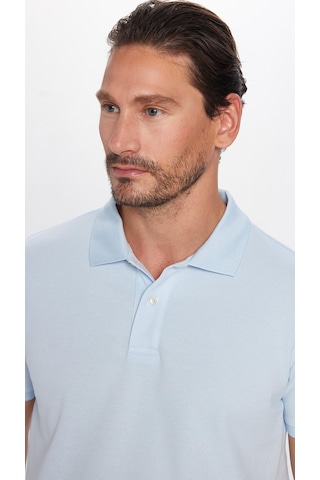 Tudors Erkek Slim Fit Dar Kesim %100 Pamuk Mavi Polo Yaka Tişört-32717 Mavi