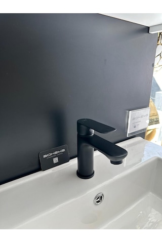 Boheme Fleko Lavabo Bataryası Siyah Renk Pirinç Döküm Siyah