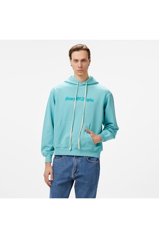 Story Of Angels Gold Angel Hand-dye Erkek Mavi Sweatshirt Düz Soa2202 Mavi