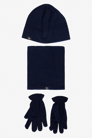 AC&Co / Altınyıldız Classics Erkek Lacivert Polar Bere Boyunluk Eldiven Set