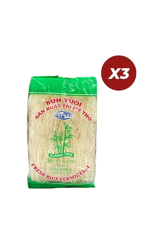 Tufoco Pirinç Şehriyesi Vietnamese Rice Vermicelli 3 x 400 G