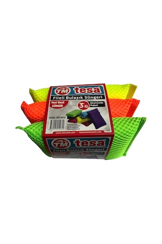 Tesa TM-460 Fileli Bulaşık Süngeri 3'lü