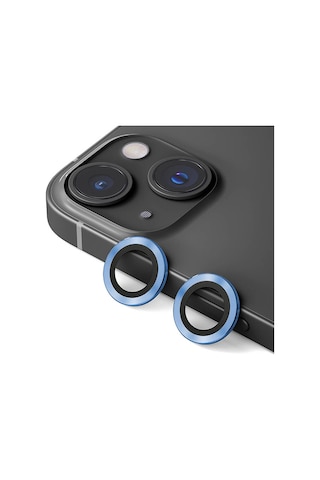 Apple Uyumlu iPhone 14 Plus Zore Cl-12 Premium Safir Parmak İzi Bırakmayan Anti-reflective Kamera Lens Koruyucu Mavi