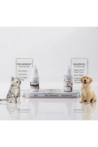 Evcil Hayvan Vitamin Ve Bakım Seti - Pro Aminovit 50 Ml & Somon Yağı 50 Ml