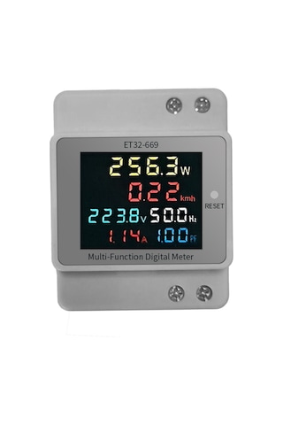 Reedark Tek Fazlı Elektrik Sayacı - 40-300v Ölçüm, Renkli Lcd Ekran, Dın Ray Tipi
