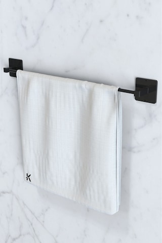 Karteya Yapışkanlı Siyah Uzun Havluluk Rulo Havluluk Peçetelik Wc Kağıtlık 3'lü Pratik Banyo Mutfak Set Siyah