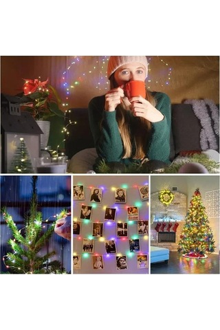 Pazly Ve Tasarımı, Sıcak Renk, Noel Mini Metre Led Koruma, Konforlu Işıkları, Ip42 Çiçek Çelenk Bakır Atmosfer Adet 40 2 Us