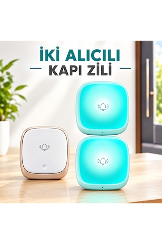 Hpytech Kablosuz Kapı Zili Seti 2 Alıcılı Ip44 Su Geçirmez 38 Melodi 433mhz Kolay Montaj