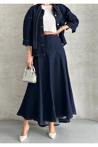 Zdnjeans Kadın Lacivert Denim Kot Ceket
