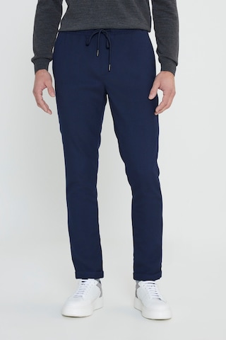 George Henry Slim Fit Dar Kesim Beli Bağlamalı Yan Cepli Jogger Pantolon Lacivert