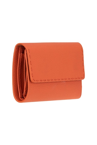 Bloominbag Arc Wallet Terracotta Pebble Hakiki Deri Kartlıklı Manyetik Cüzdan Turuncu