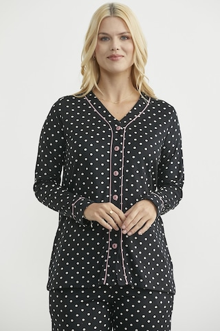 Sementa Biyeli Gömlek Model Pijama Takım - Siyah Siyah