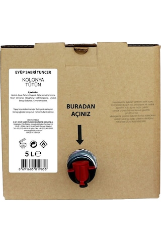 Eyüp Sabri Tuncer 68 Derece Tütün Kolonyası Bag in Box 5 L