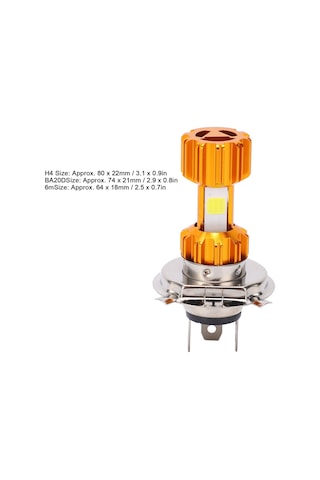 Tenfowee 18w Cob Led Ampul 6500k Beyaz Işık 1300lm Otomobil Sis Farı Motosiklet Ön Farı H4/ba20d/6m Uçlu Alüminyum Soğutma