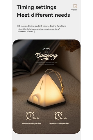 Aubyhe Kahverengi Çadır Gölgesi Işığı - 3 Seviye Parlaklık, 2 Işık Rengi, Zamanlayıcı Fonksiyonu İle Kamp Ve Odalar İçin Pratik Hediyelik Led Lambası Çok Renkli