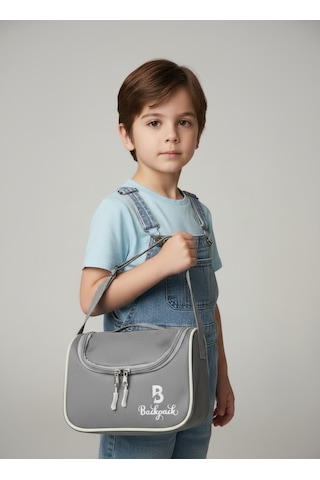 Goldline Avm Backpack Folyolu Isı Yalıtımlı Lüx Günlük İlkokul Ortaokul Okul Gezi Beslenme Çantası Gri