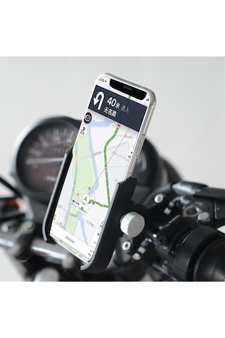 Motosiklet Alüminyum Alaşımlı Basınçlı Döküm Cep Telefonu Tutucu Braketi, Gidon Versiyonu Siyah Siyah