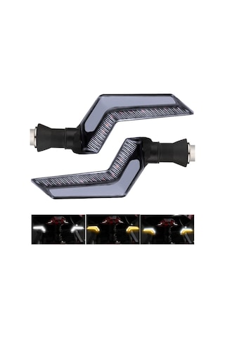 Unichrome Dual Renk Kayar DRL Motosiklet Sinyal Ledi Işık Takımı